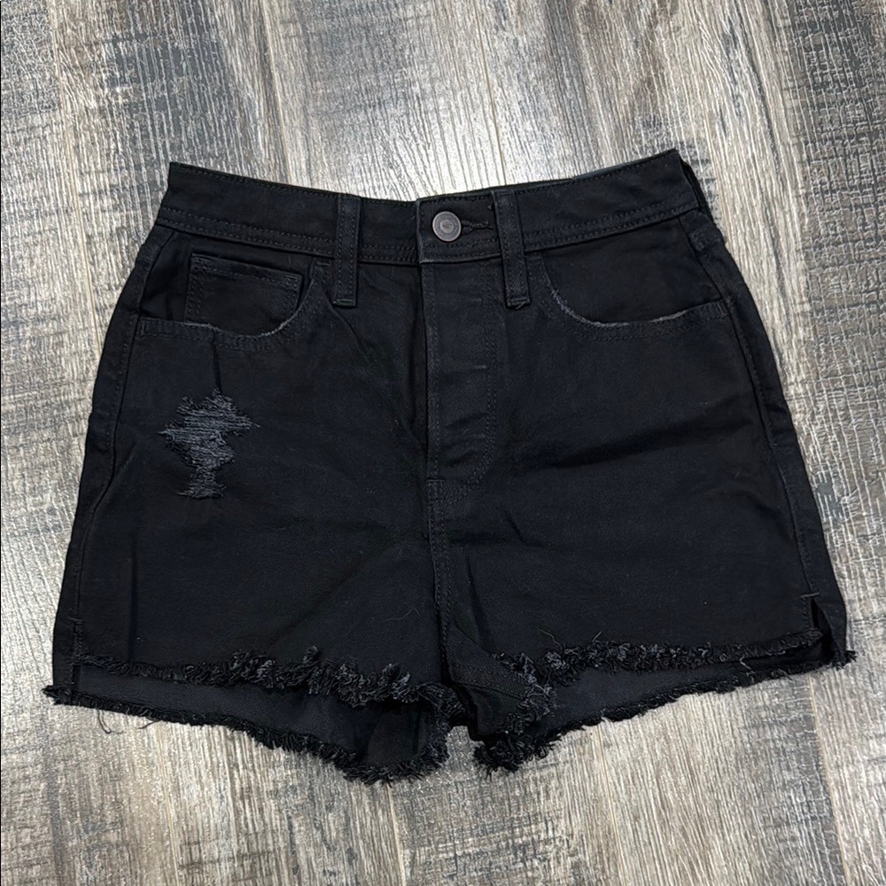 Hollister Black Ultra High Rise Mom Shorts